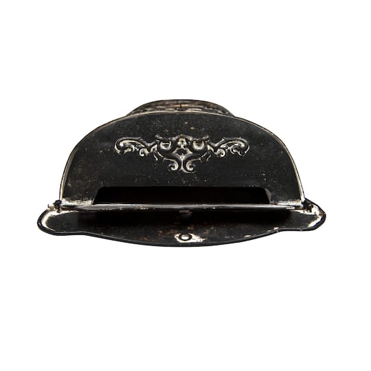 Hello Honey® 15.5" Black Embossed Tin Post Letter Box